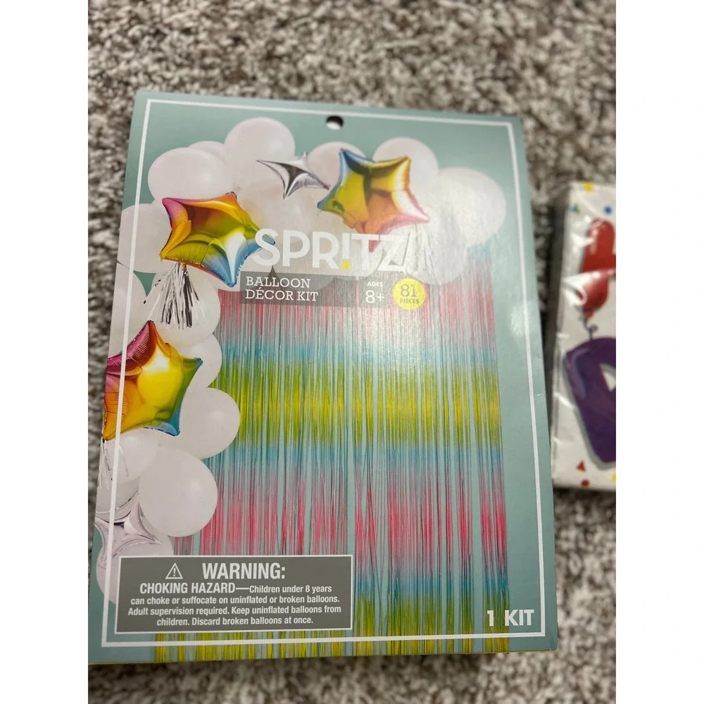 Spritz Balloon Decor Kit 81pc & Happy Birthday Napkins Bundle Rainbow Party Set